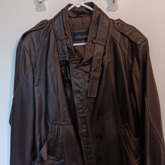 Collezione Italia Woman’s Italian leather Brown biker jacket Beautiful SZ 3X - Picture 1 of 9